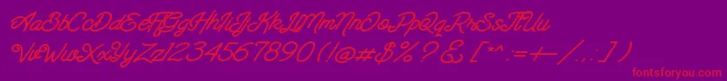 fuente Santana Script – Fuentes Rojas Sobre Fondo Morado