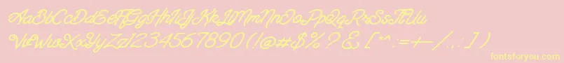 Santana Script-Schriftart – Gelbe Schriften auf rosa Hintergrund