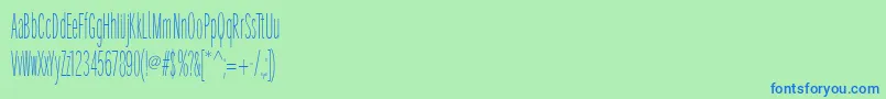 SantanaXtraCondensed Font – Blue Fonts on Green Background
