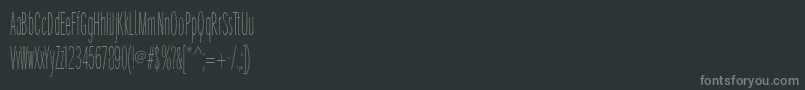 SantanaXtraCondensed Font – Gray Fonts on Black Background