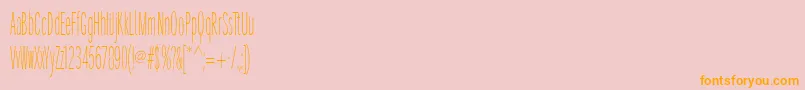 SantanaXtraCondensed-Schriftart – Orangefarbene Schriften auf rosa Hintergrund
