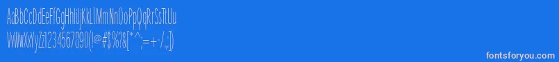 Fonte SantanaXtraCondensed – fontes rosa em um fundo azul