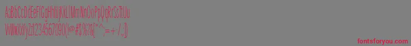 SantanaXtraCondensed-Schriftart – Rote Schriften auf grauem Hintergrund