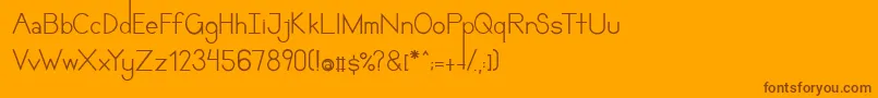 Santario Font – Brown Fonts on Orange Background