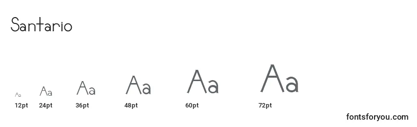 Santario Font Sizes