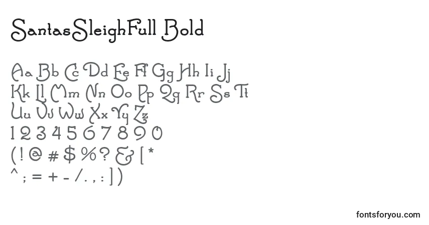 Шрифт SantasSleighFull Bold – алфавит, цифры, специальные символы