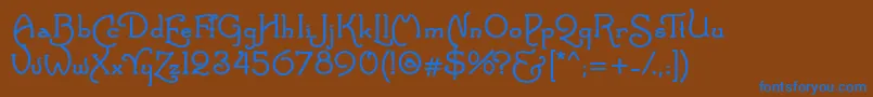 SantasSleighFull Bold Font – Blue Fonts on Brown Background