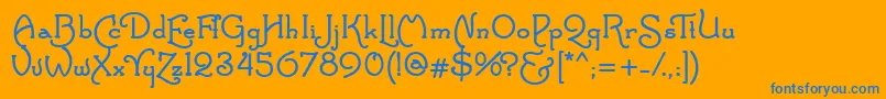 SantasSleighFull Bold Font – Blue Fonts on Orange Background