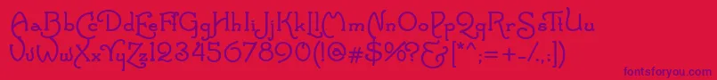 SantasSleighFull Bold Font – Purple Fonts on Red Background