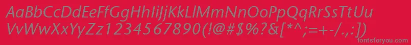 ItcStoneSansLtItalic Font – Gray Fonts on Red Background