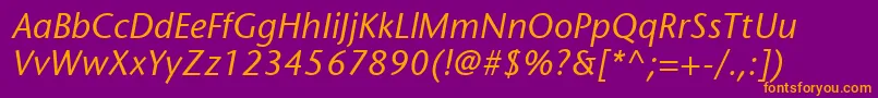 ItcStoneSansLtItalic Font – Orange Fonts on Purple Background