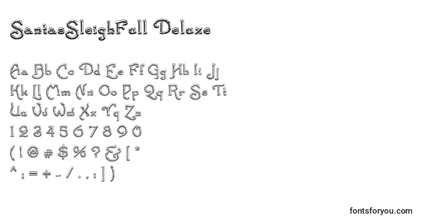 Czcionka SantasSleighFull Deluxe – alfabet, cyfry, specjalne znaki