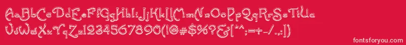 More about SantasSleighFull Deluxe Font SantasSleighFull Deluxe Font – Pink Fonts on Red Background