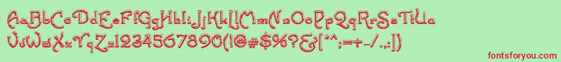 fuente SantasSleighFull Deluxe – Fuentes Rojas Sobre Fondo Verde