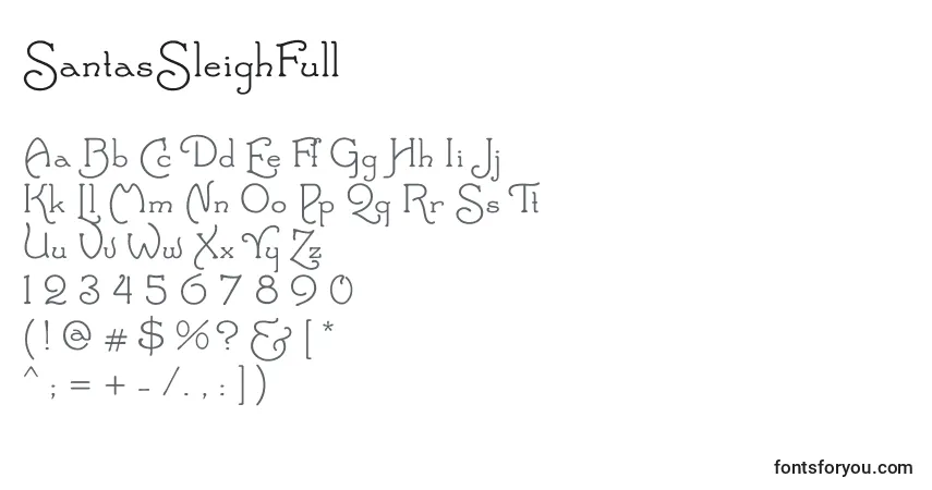 Schriftart SantasSleighFull (139641) – Alphabet, Zahlen, spezielle Symbole