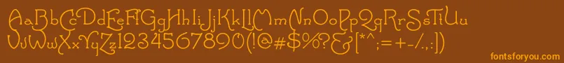 SantasSleighFull Font – Orange Fonts on Brown Background