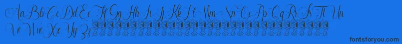 Santhana Demo-Schriftart – Schwarze Schriften auf blauem Hintergrund