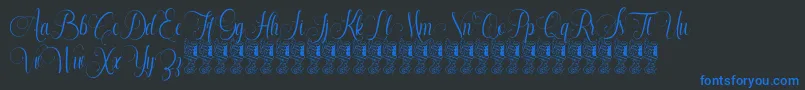 Santhana Demo Font – Blue Fonts on Black Background