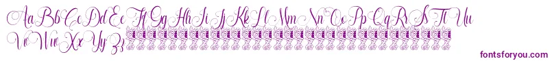 Santhana Demo-Schriftart – Violette Schriften auf weißem Hintergrund