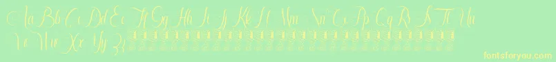 Santhana Demo Font – Yellow Fonts on Green Background