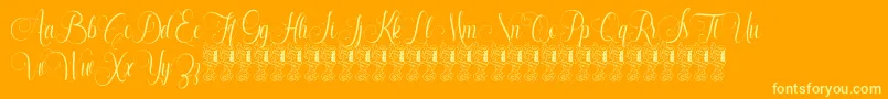 Santhana Demo Font – Yellow Fonts on Orange Background