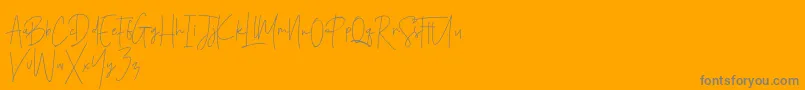 Weitere Informationen zur Santiago Pro-Schriftart Santiago Pro-Schriftart – Graue Schriften auf orangefarbenem Hintergrund