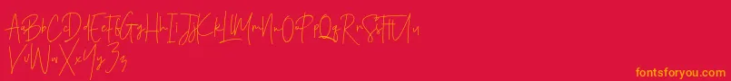 Santiago Pro Font – Orange Fonts on Red Background