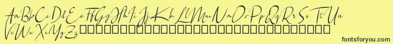 Santiago Font – Black Fonts on Yellow Background