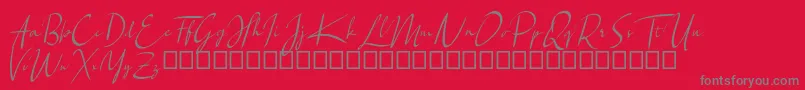 Santiago Font – Gray Fonts on Red Background
