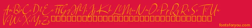 Santiago Font – Orange Fonts on Red Background
