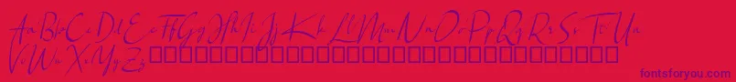 Santiago Font – Purple Fonts on Red Background