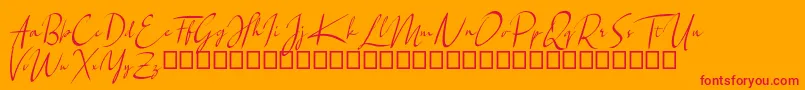 Santiago Font – Red Fonts on Orange Background