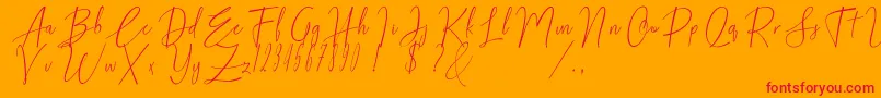 Santiago Font – Red Fonts on Orange Background