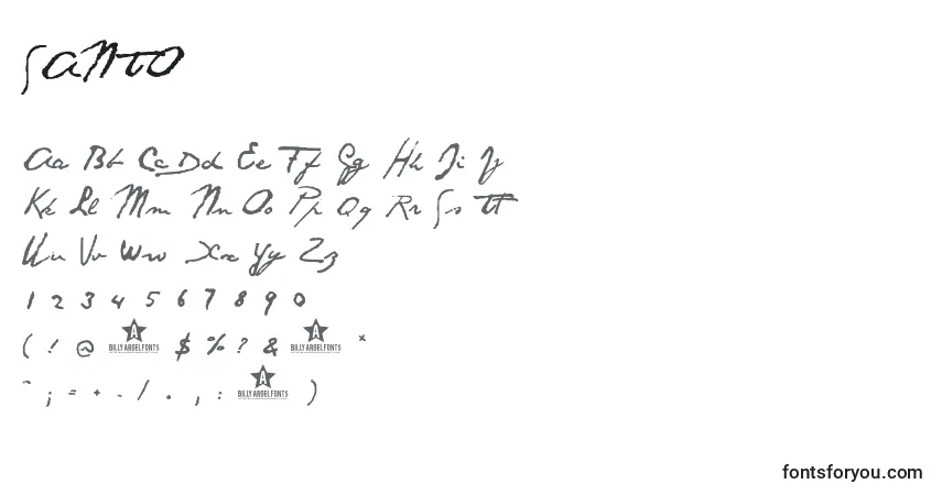 SANTO    (139647)フォント–アルファベット、数字、特殊文字