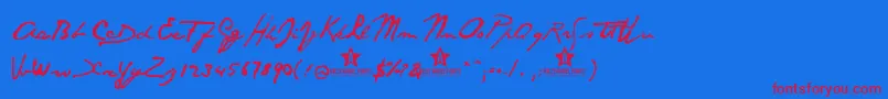 SANTO    Font – Red Fonts on Blue Background