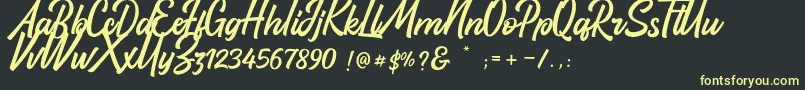 Santun Adab Font – Yellow Fonts on Black Background