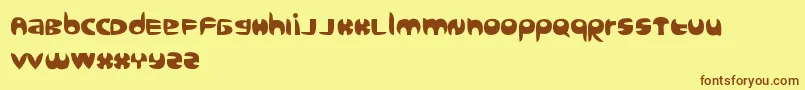 Sanz query Font – Brown Fonts on Yellow Background