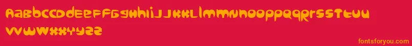Sanz query-Schriftart – Orangefarbene Schriften auf rotem Hintergrund