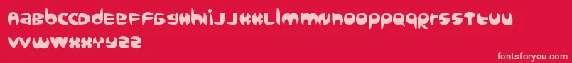 Sanz query Font – Pink Fonts on Red Background