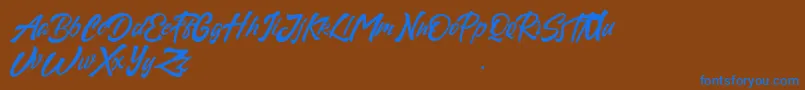 Sapous Font – Blue Fonts on Brown Background