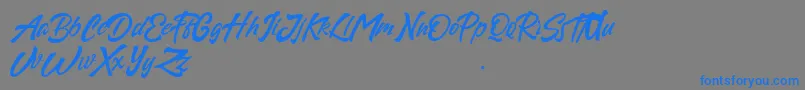 Czcionka Sapous – niebieskie czcionki na szarym tle