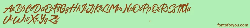 Sapous Font – Brown Fonts on Green Background