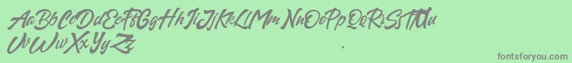Sapous Font – Gray Fonts on Green Background