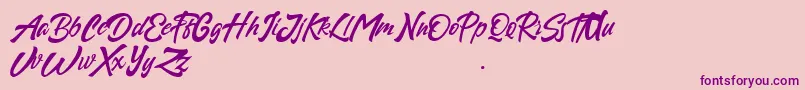 Sapous-Schriftart – Violette Schriften auf rosa Hintergrund