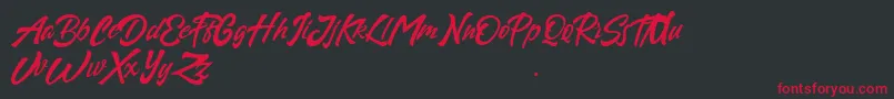 Sapous Font – Red Fonts on Black Background