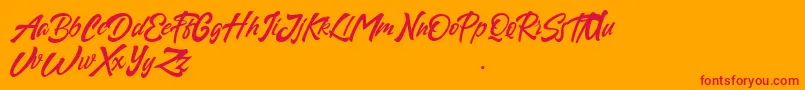 Sapous Font – Red Fonts on Orange Background