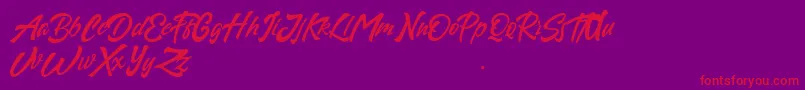 Sapous Font – Red Fonts on Purple Background