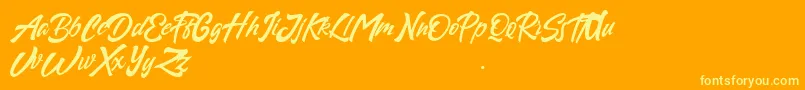 Sapous-Schriftart – Gelbe Schriften auf orangefarbenem Hintergrund