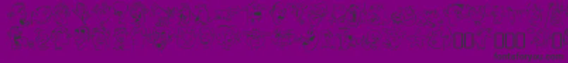 sappy mugs-fontti – mustat fontit violetilla taustalla
