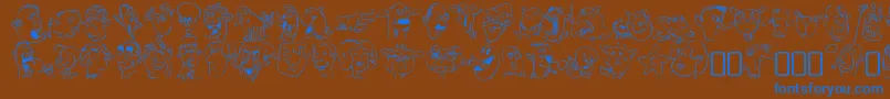 Czcionka sappy mugs – niebieskie czcionki na brązowym tle